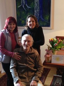 Unsere Personenbetreuerin, Frau Ana Mutascu, Herr Jordan P. und unsere Gebietsleiterin für die Steiermark, Mag. Susanne Jagsch